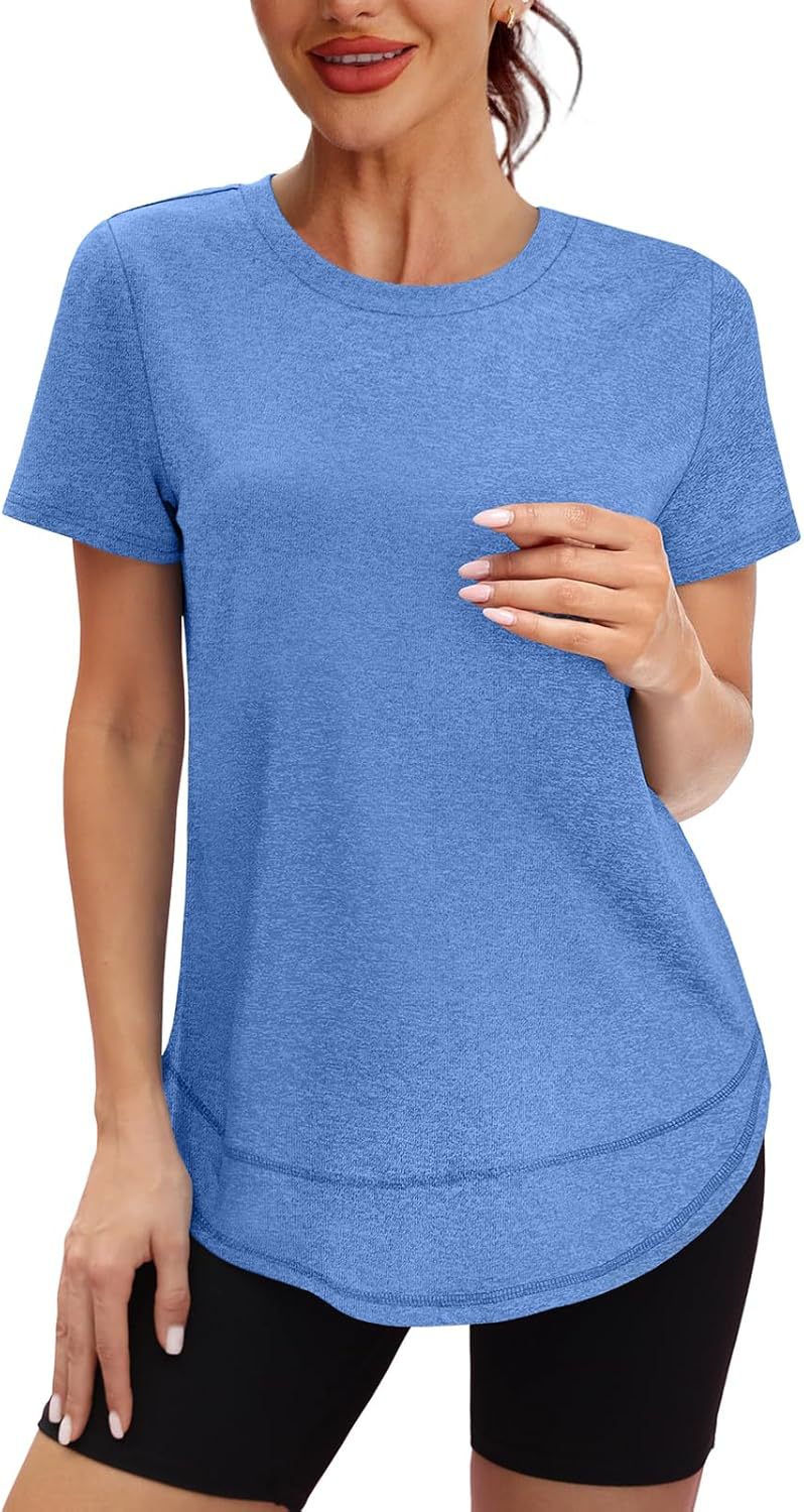 Women’s Casual Curved Hem Short Sleeve T-Shirt
