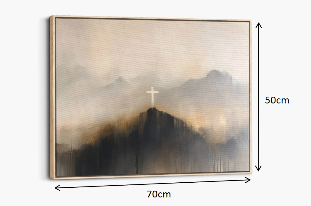 Mountain Cross Faith Canvas Wall Art