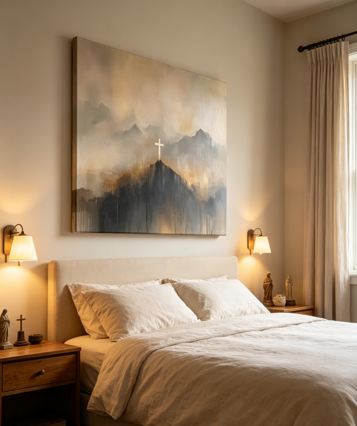 Mountain Cross Faith Canvas Wall Art