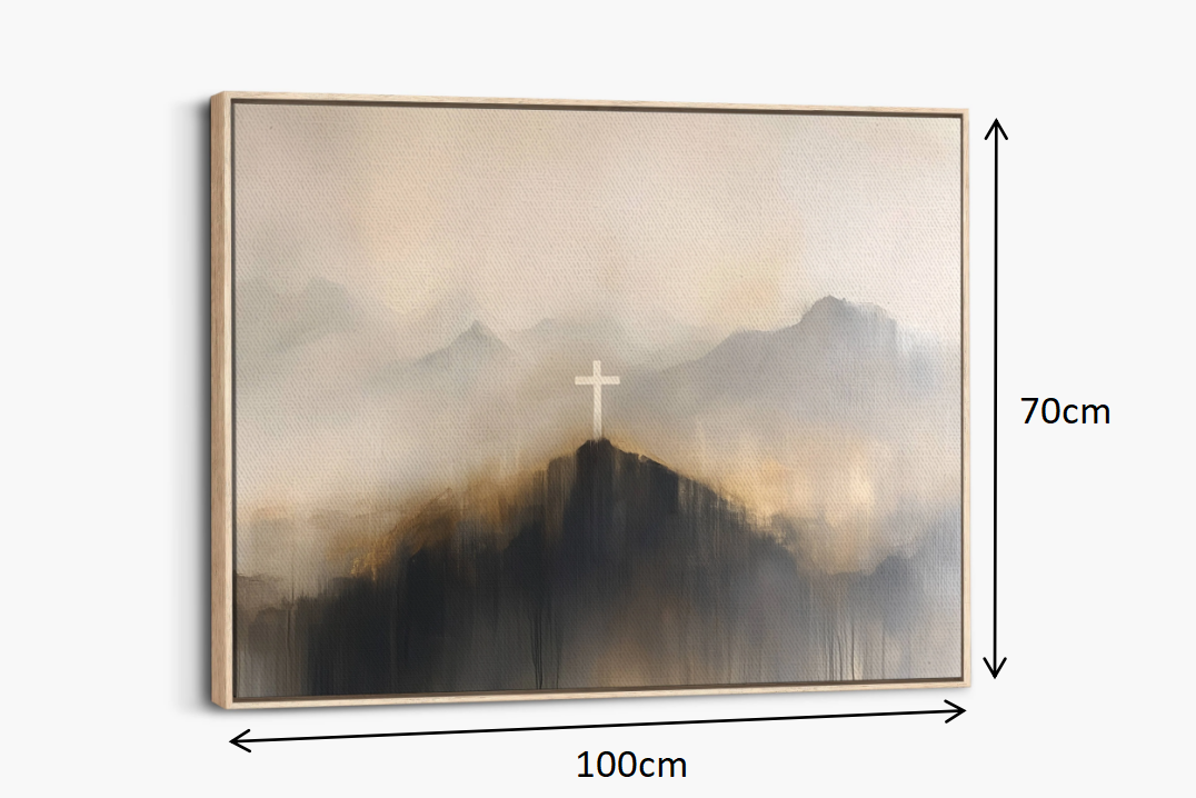 Mountain Cross Faith Canvas Wall Art