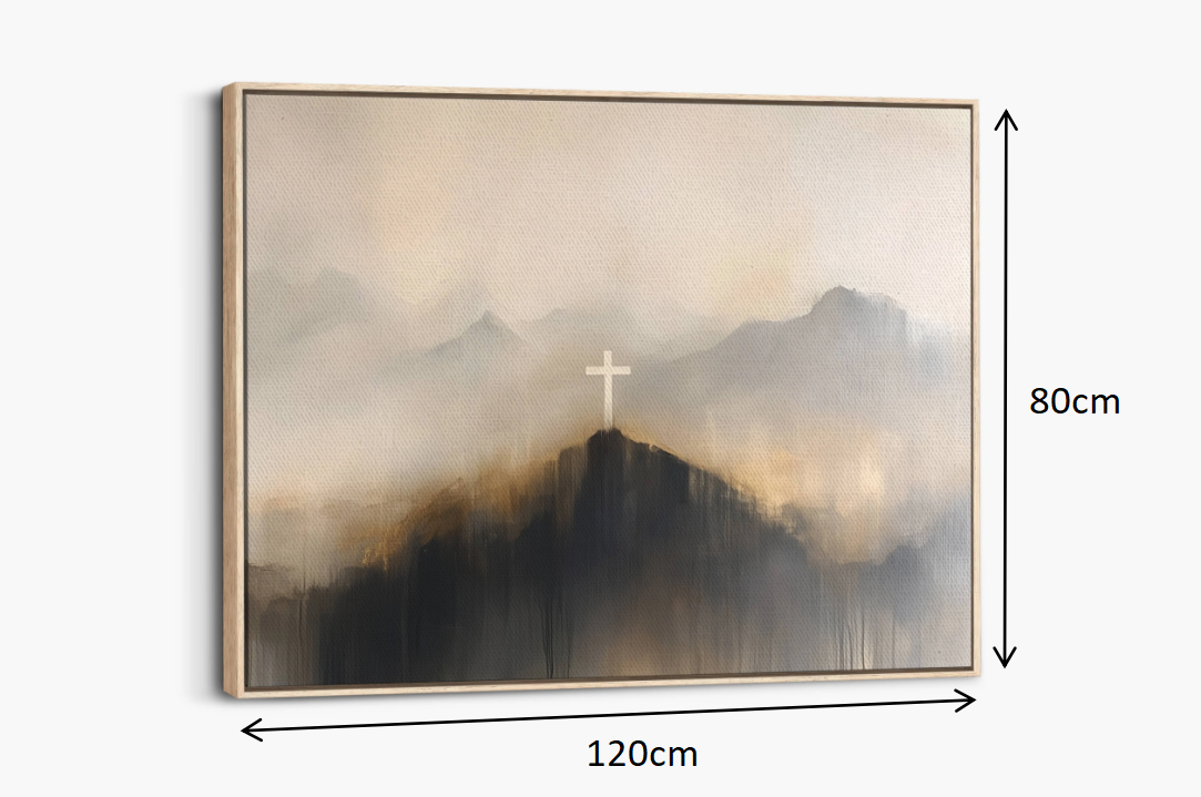 Mountain Cross Faith Canvas Wall Art