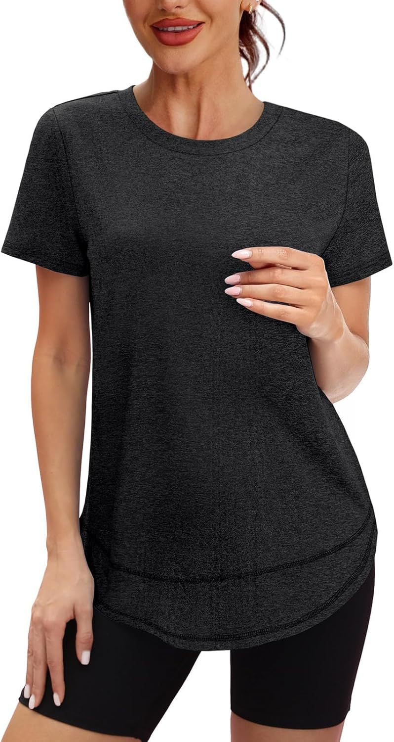Women’s Casual Curved Hem Short Sleeve T-Shirt