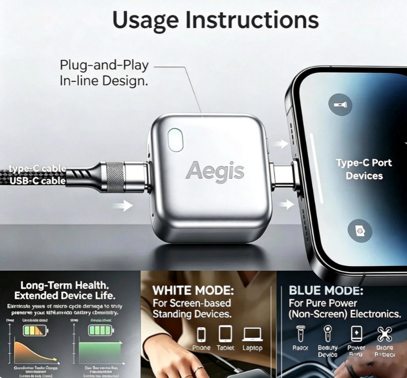 Aegis AI Smart Auto Disconnect 140W GaN Fast Charger