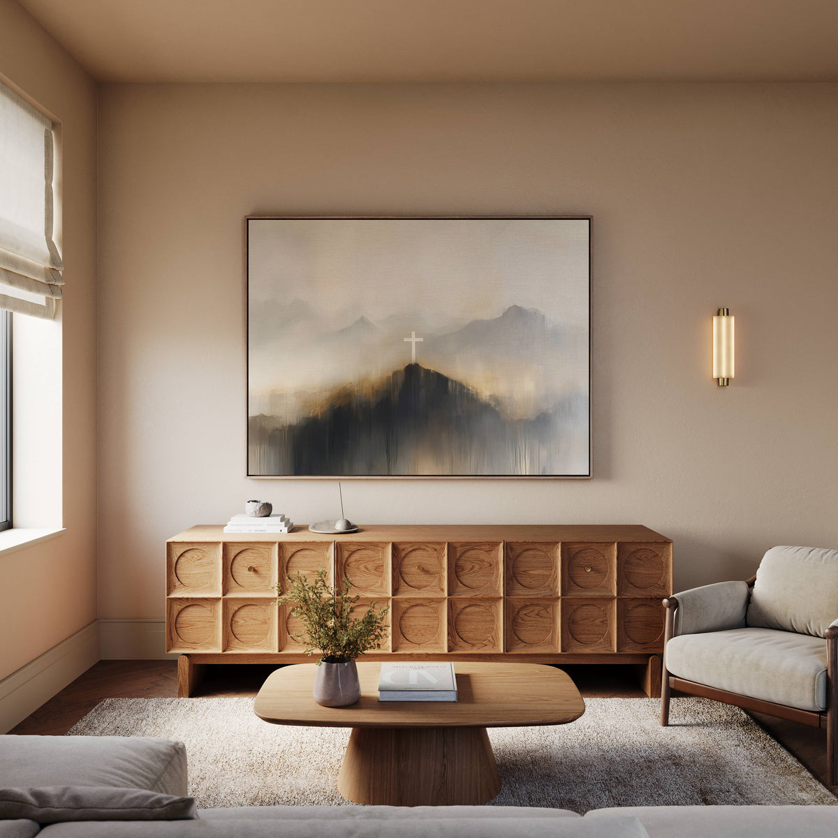 Mountain Cross Faith Canvas Wall Art