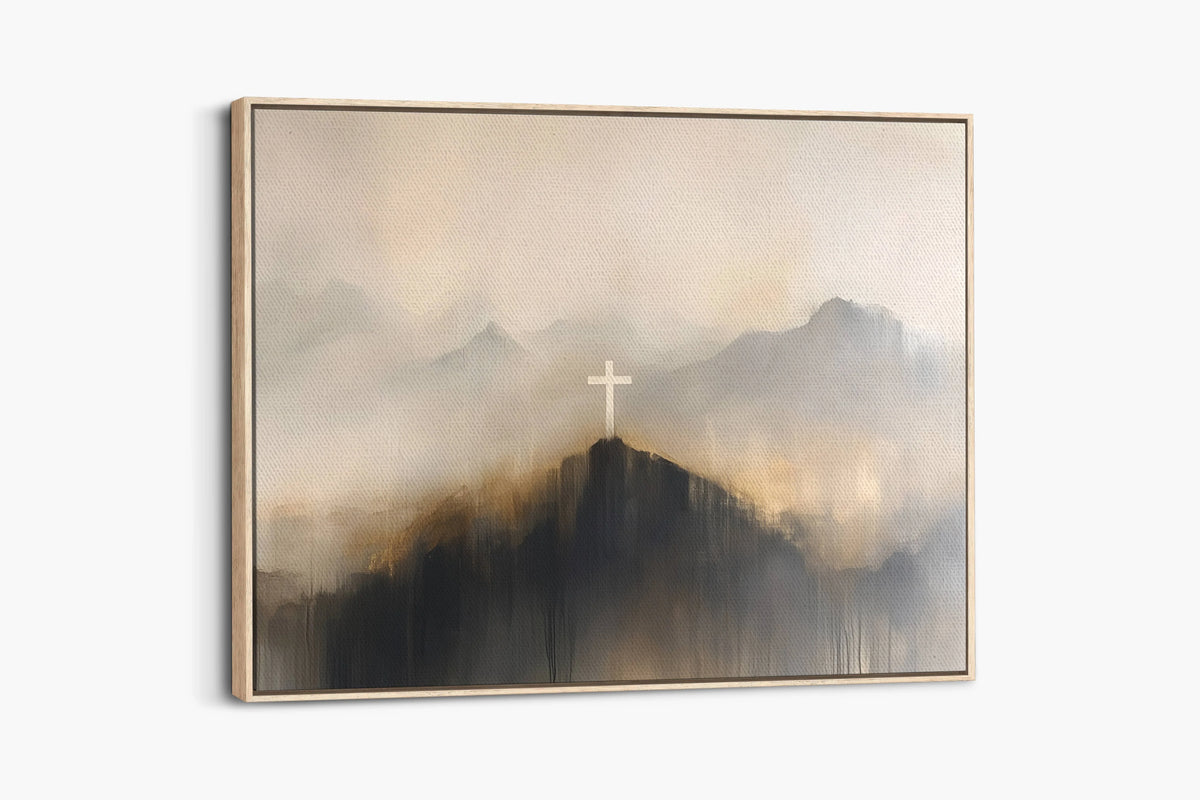 Mountain Cross Faith Canvas Wall Art